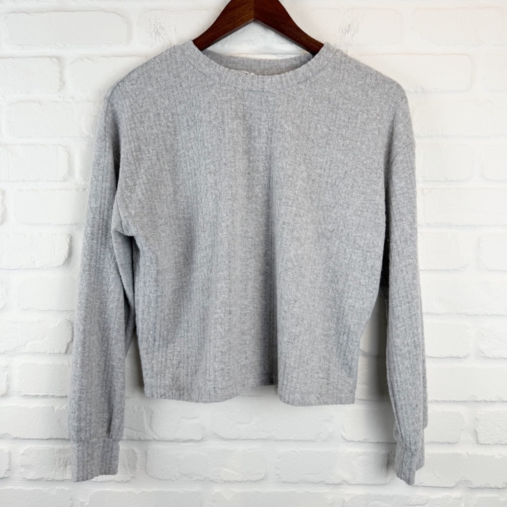 Hippie Rose Juniors Grey Cozy cable knit Sweater Lightweight Lounge Top Small
